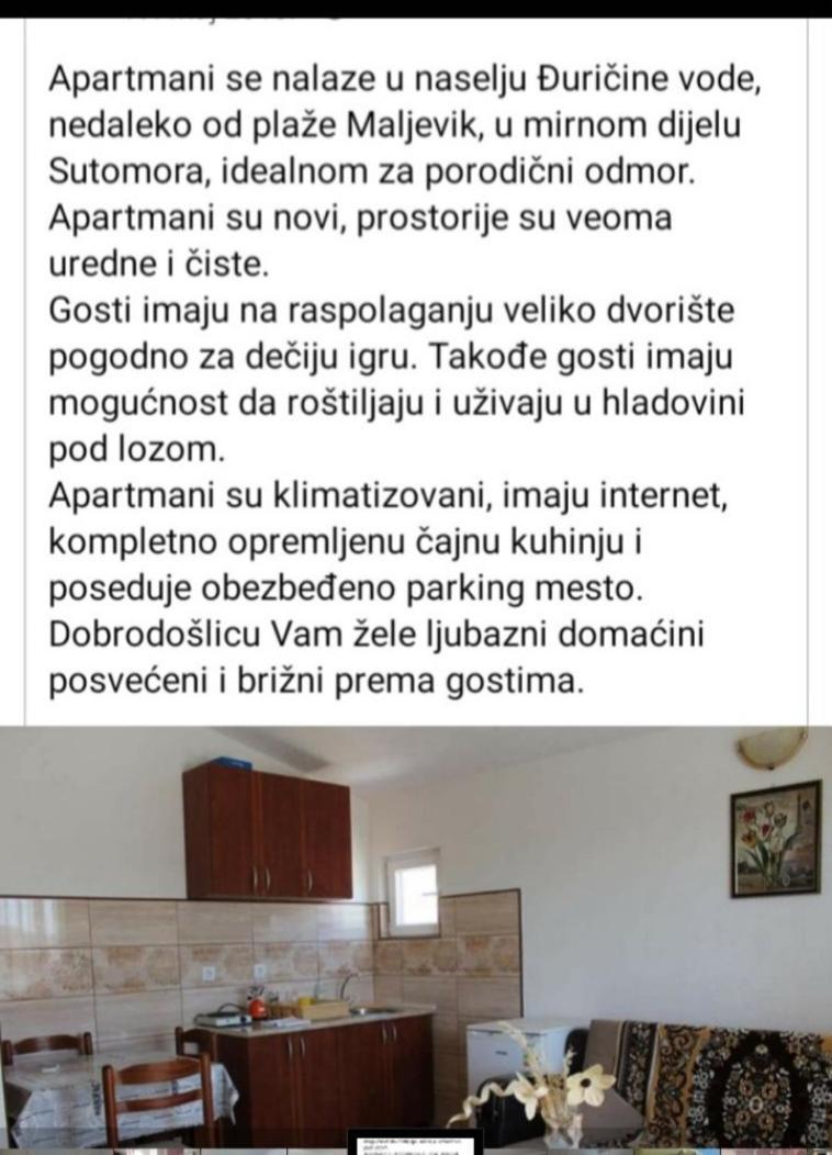Apartmani Joca 수토모레 외부 사진